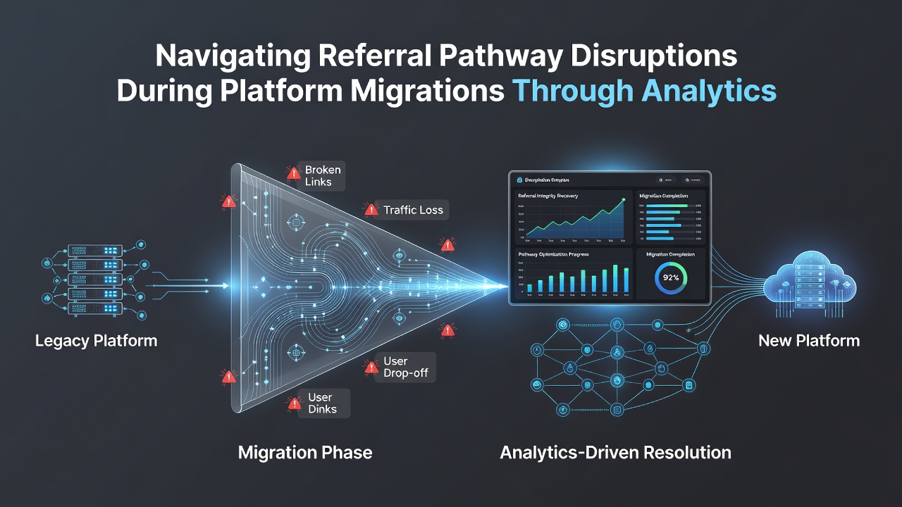 Team reviewing migration analytics reports on multiple screens
