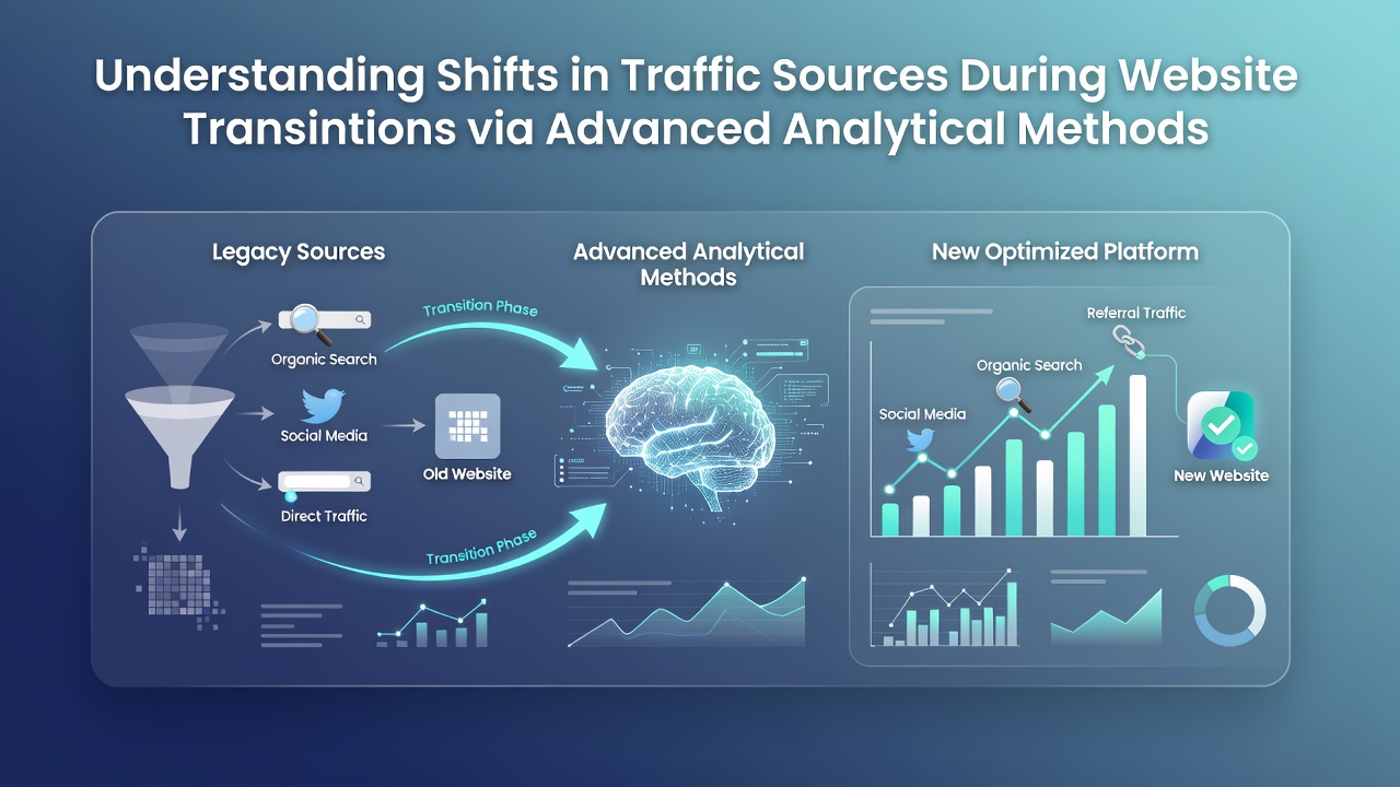Understanding Shifts in Traffic Sources During Website Transitions via Advanced Analytical Methods